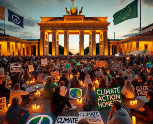 Fantasie Bild von der Mahnwache direkt vorm Brandenburger Tor